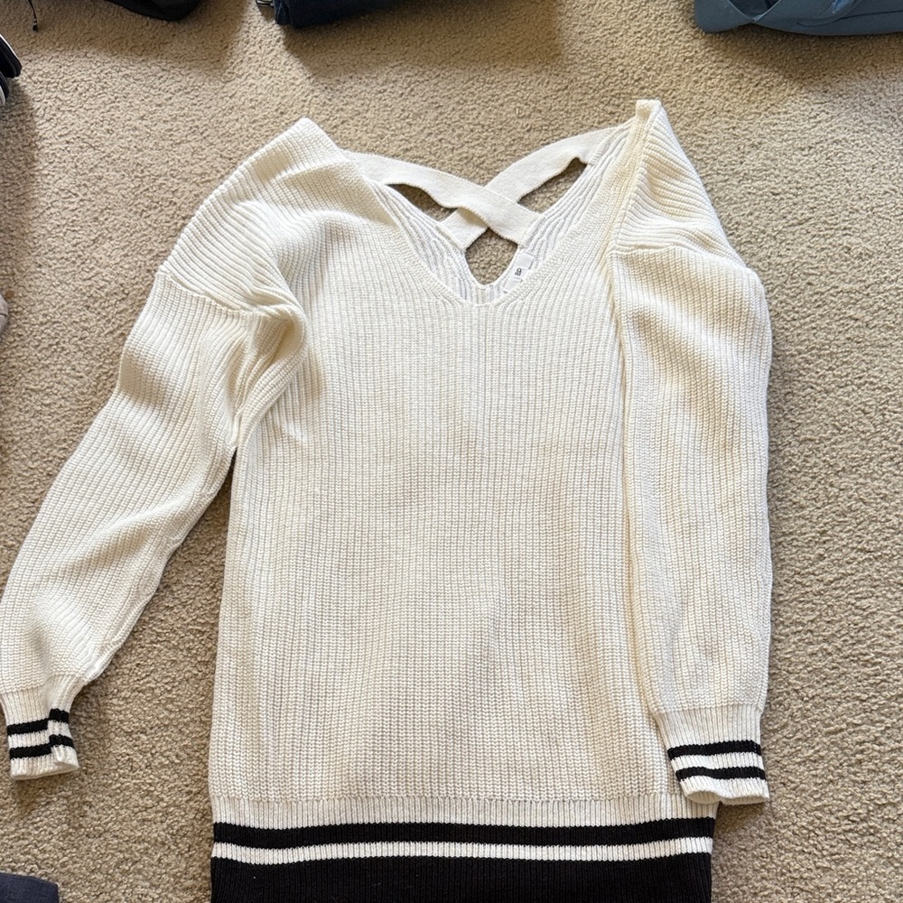 Stylish White and Black Women's Sweater